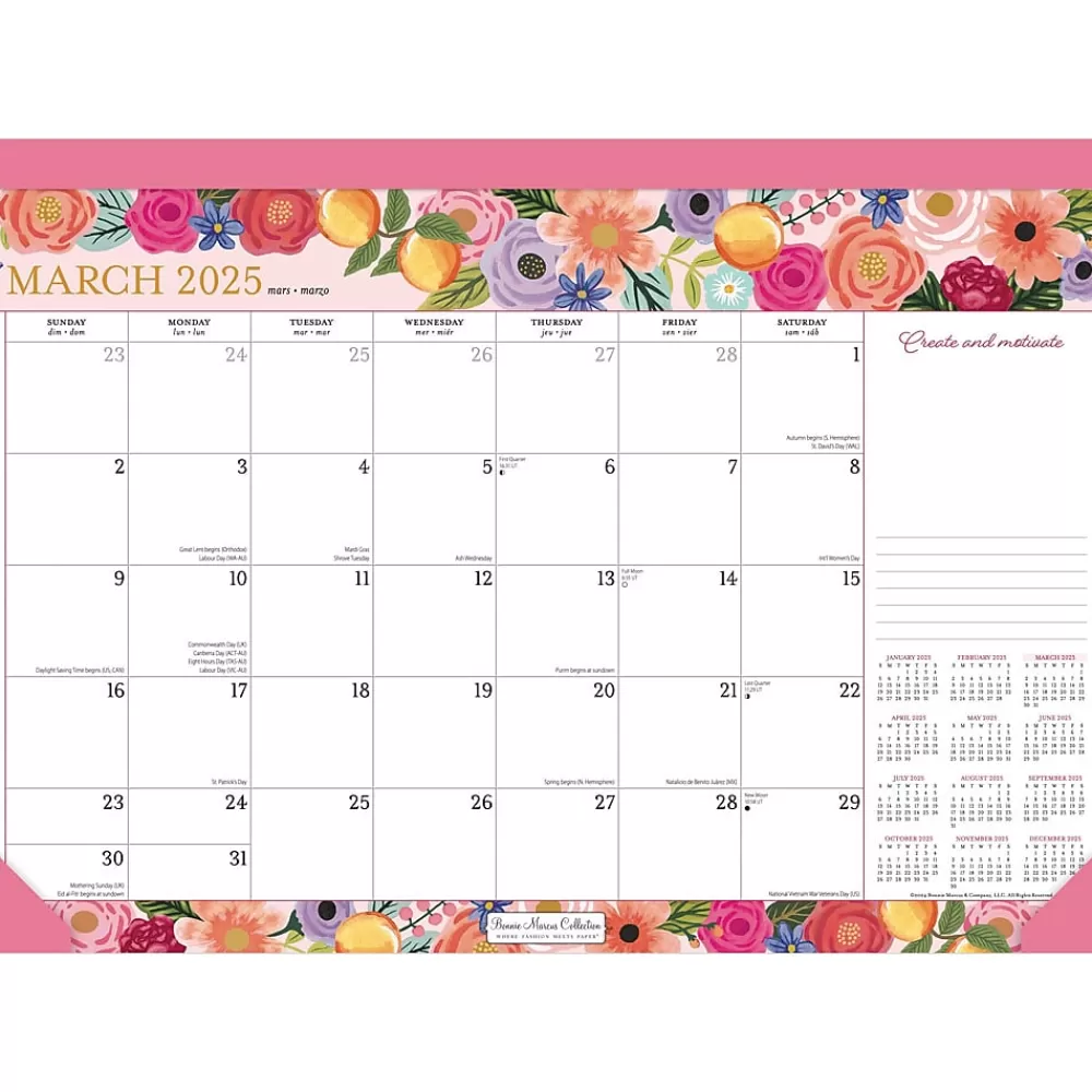 BrownTrout 2025 Calendars<2025 Bonnie Marcus 17" x 12" Monthly Desk Pad Calendar (9781975479428)