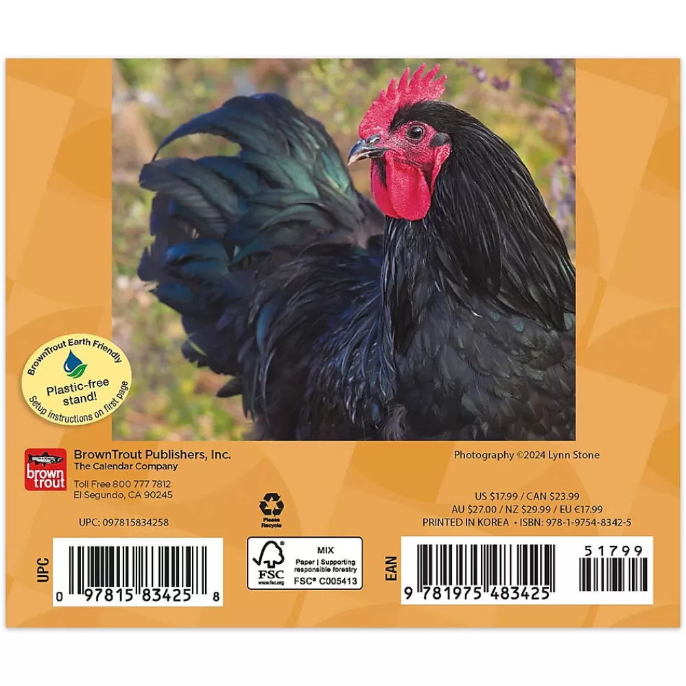 BrownTrout 2025 Calendars<2025 Chickens 6" x 5" Day-to-Day Desktop Box Calendar (9781975483425)