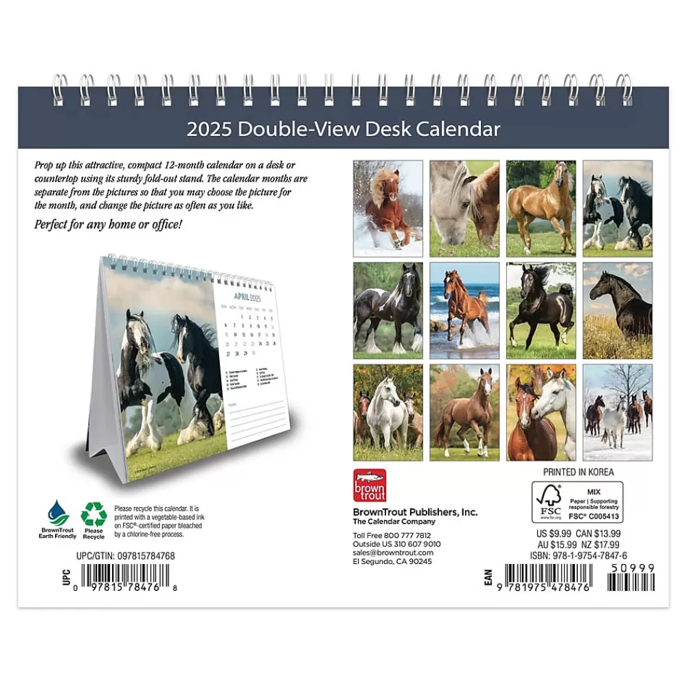 BrownTrout 2025 Calendars<2025 Horse Lovers 7.5" x 6" Monthly Desk Calendar (9781975478476)