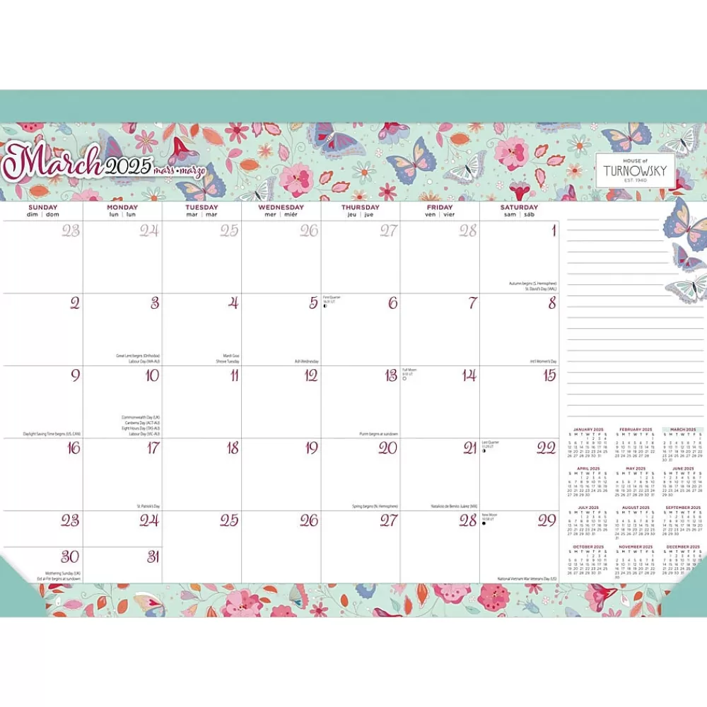 BrownTrout 2025 Calendars<2025 House of Turnowsky 17" x 12" Monthly Desk Pad Calendar (9781975481261)