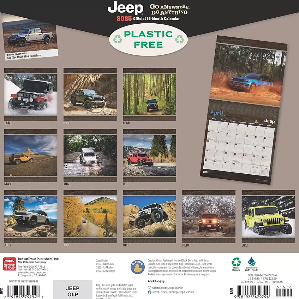 BrownTrout 2025 Calendars<2025 Jeep 12" x 12" Monthly Wall Calendar (9781975479794)