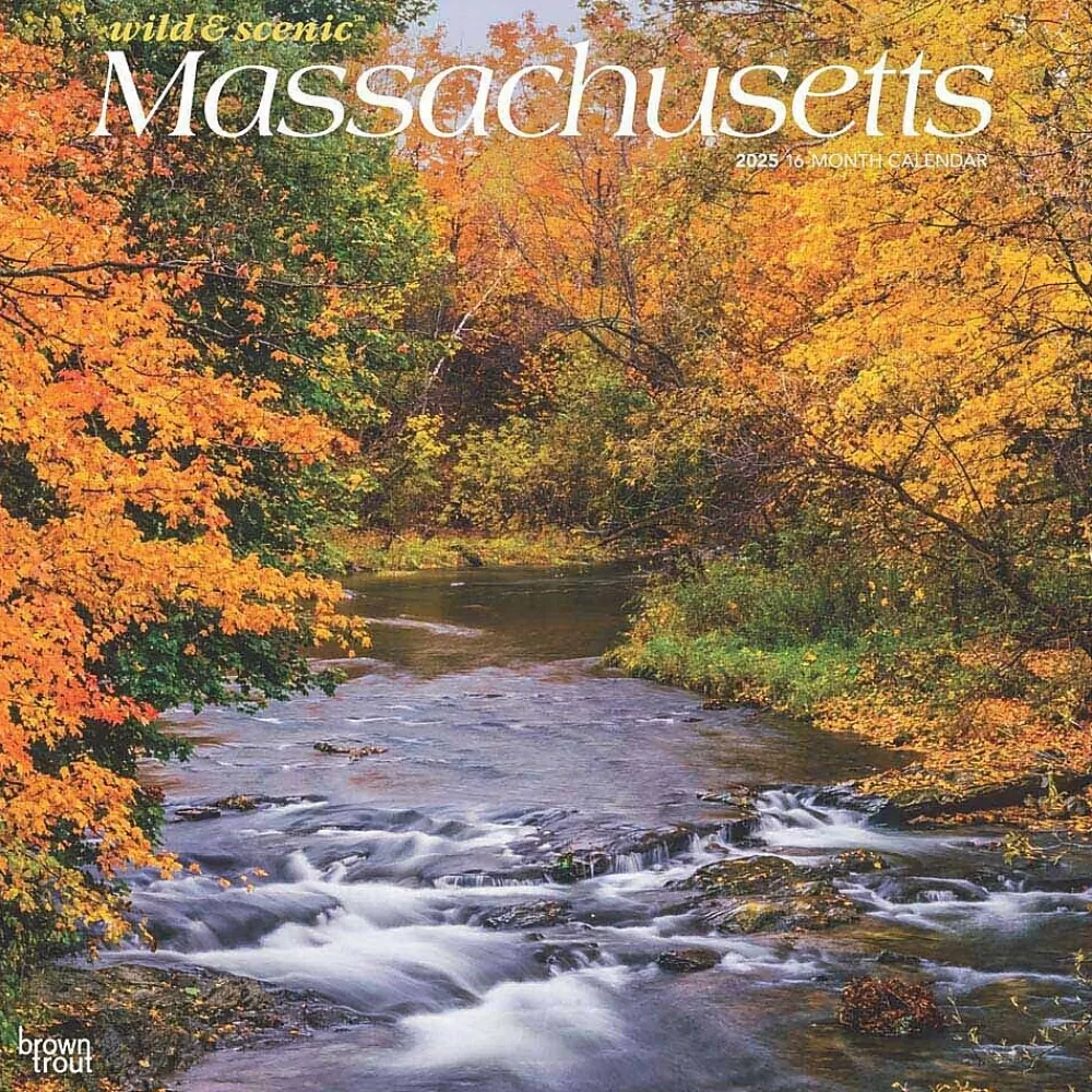 BrownTrout 2025 Calendars<2025 Massachusetts Wild & Scenic 12" x 12" Monthly Square Wall Calendar (9781975475208)