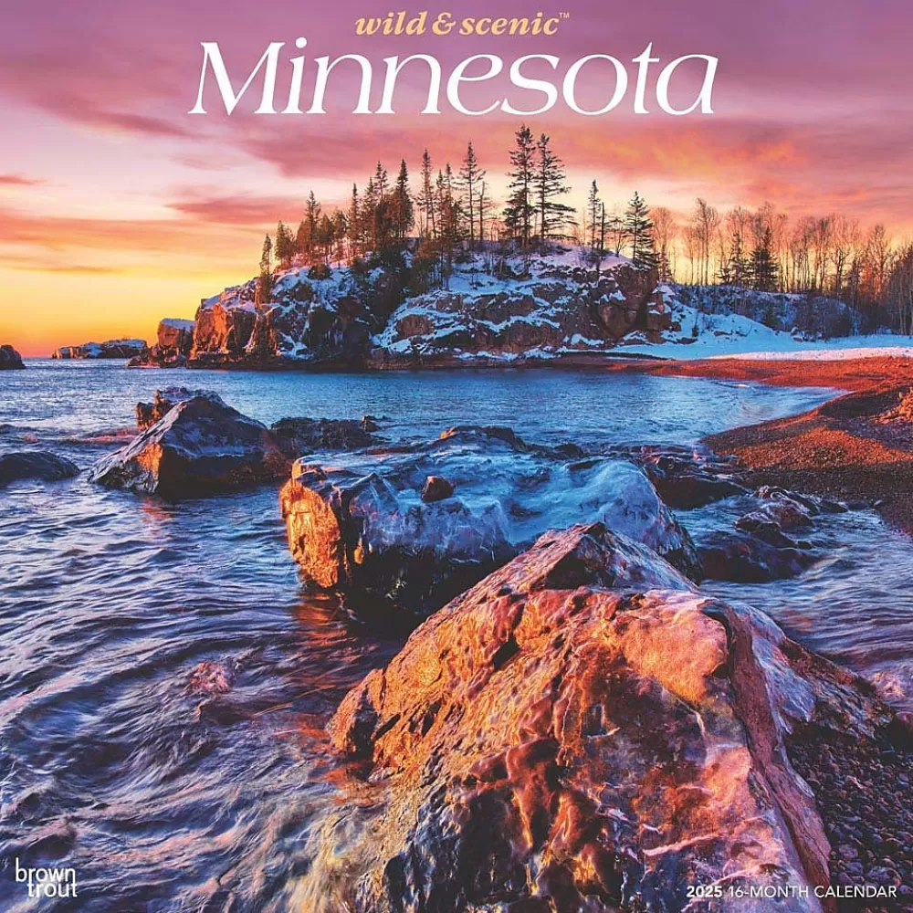 BrownTrout 2025 Calendars<2025 Minnesota Wild & Scenic 12" x 12" Monthly Square Wall Calendar (9781975475284)