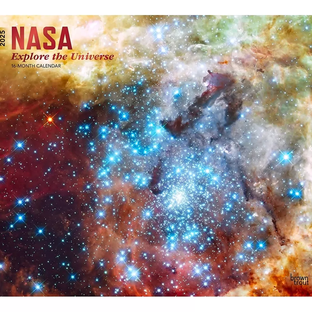 BrownTrout 2025 Calendars<2025 NASA Explore the Universe 7" x 12" Monthly Deluxe Wall Calendar (9781975473105)