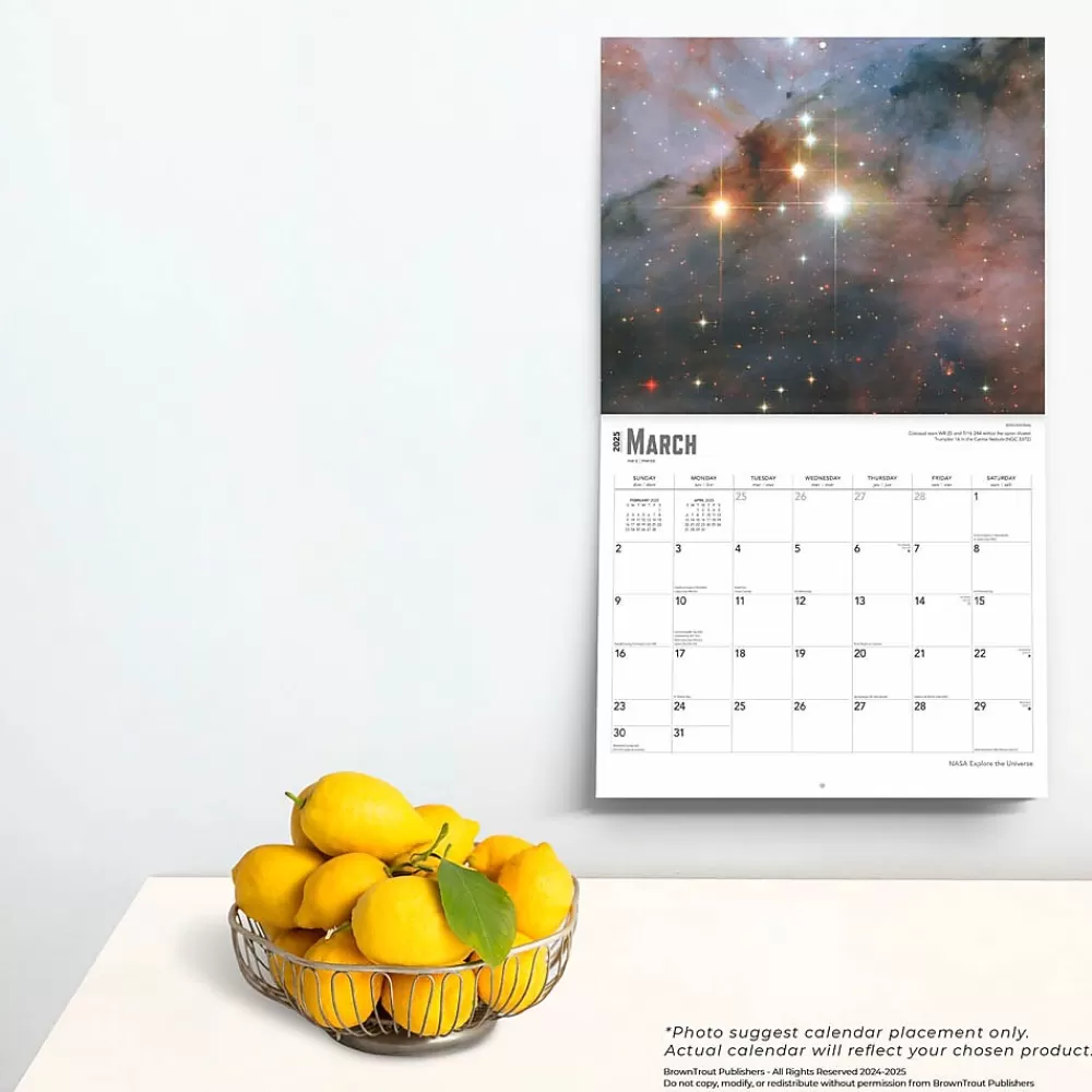 BrownTrout 2025 Calendars<2025 NASA Explore the Universe 7" x 12" Monthly Deluxe Wall Calendar (9781975473105)