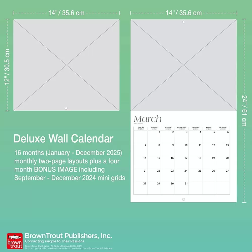 BrownTrout 2025 Calendars<2025 NASA Explore the Universe 7" x 12" Monthly Deluxe Wall Calendar (9781975473105)