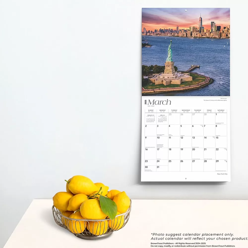 BrownTrout 2025 Calendars<2025 New York City 12" x 12" Monthly Square Wall Calendar (9781975477462)