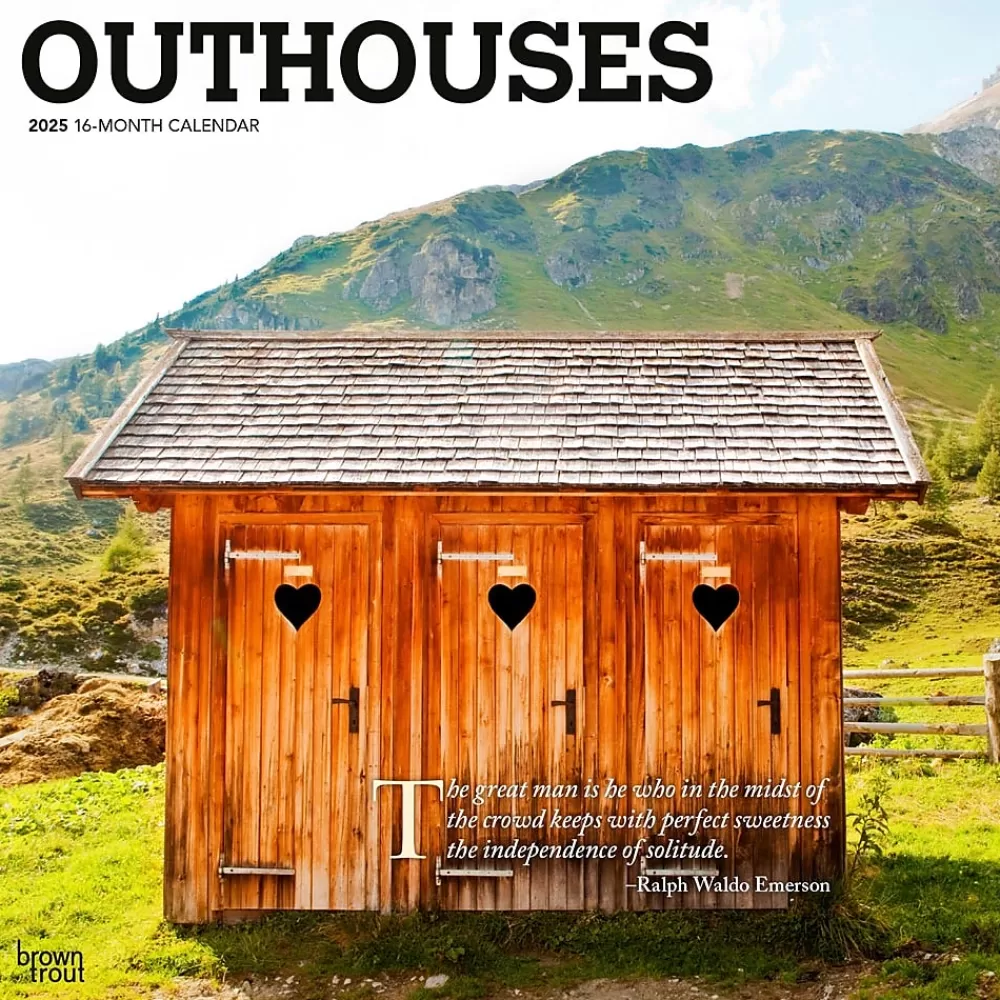 BrownTrout 2025 Calendars<2025 Outhouses 12" x 12" Monthly Wall Calendar (9781975477493)