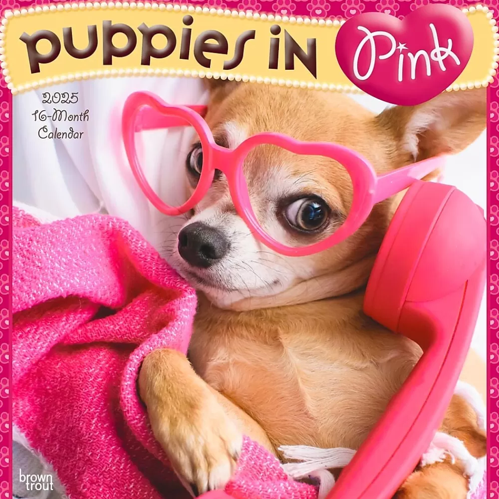 BrownTrout 2025 Calendars<2025 Puppies in Pink 12" x 12" Monthly Wall Calendar (9781975483166)