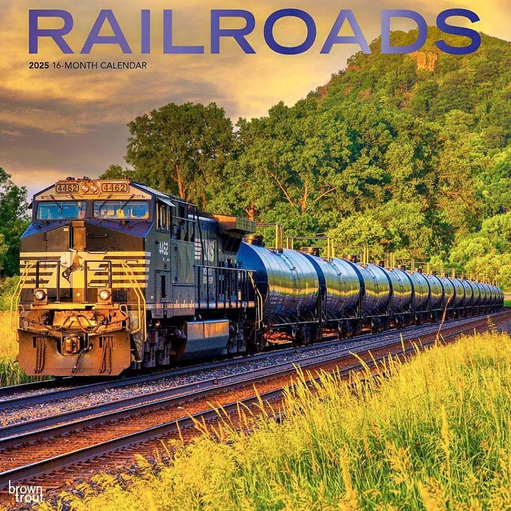 BrownTrout 2025 Calendars<2025 Railroads 12" x 12" Monthly Square Wall Calendar (9781975475604)