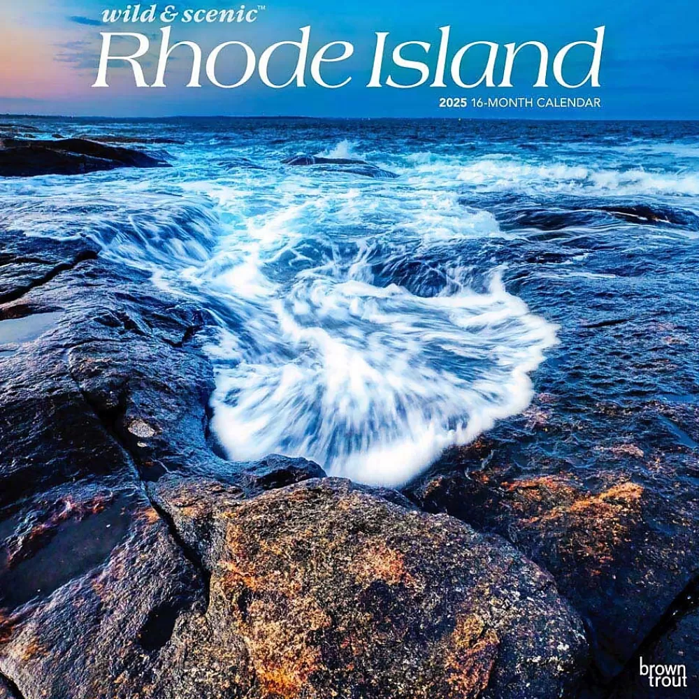 BrownTrout 2025 Calendars<2025 Rhode Island Wild & Scenic 12" x 24" Monthly Square Wall Calendar, (9781975475611)
