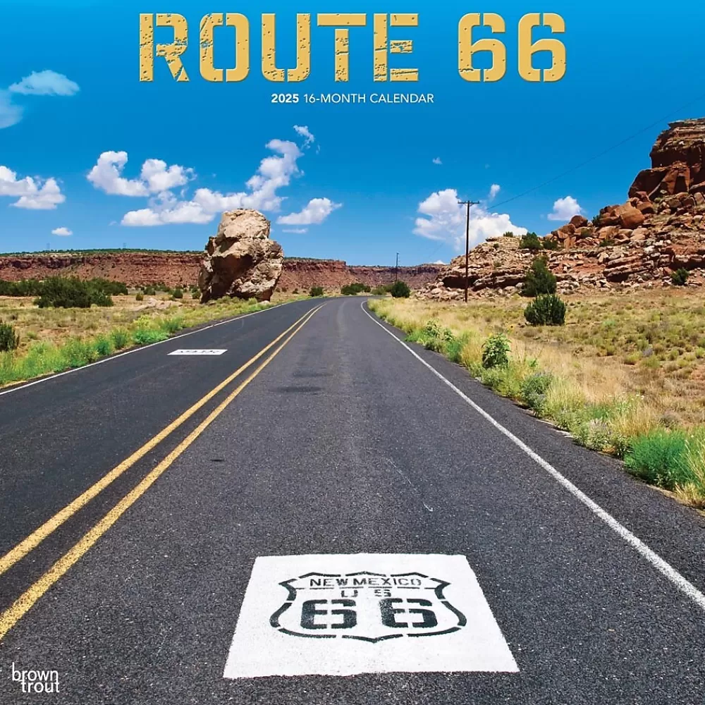 BrownTrout 2025 Calendars<2025 Route 66 12" x 24" Monthly Square Wall Calendar, (9781975475642)