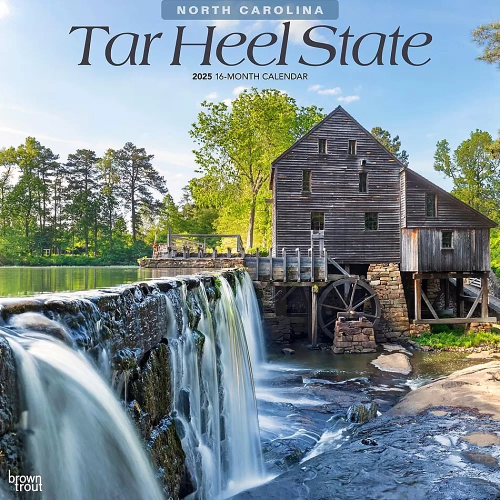 BrownTrout 2025 Calendars<2025 Tar Heel State North Carolina Places 12" x 12" Monthly Square Wall Calendar (9781975483043)