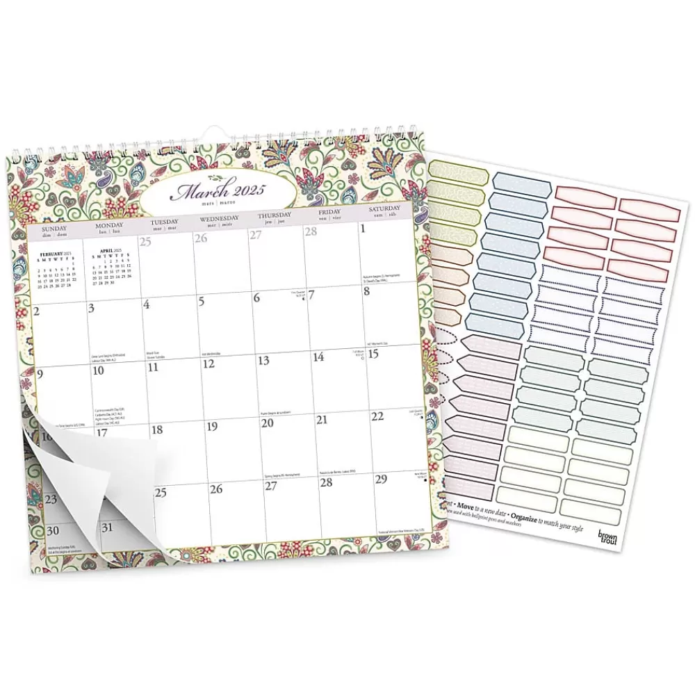 BrownTrout 2025 Calendars<2025 Tuscan Delight 12" x 12" Monthly Wire-O Wall Calendar (9781975478513)