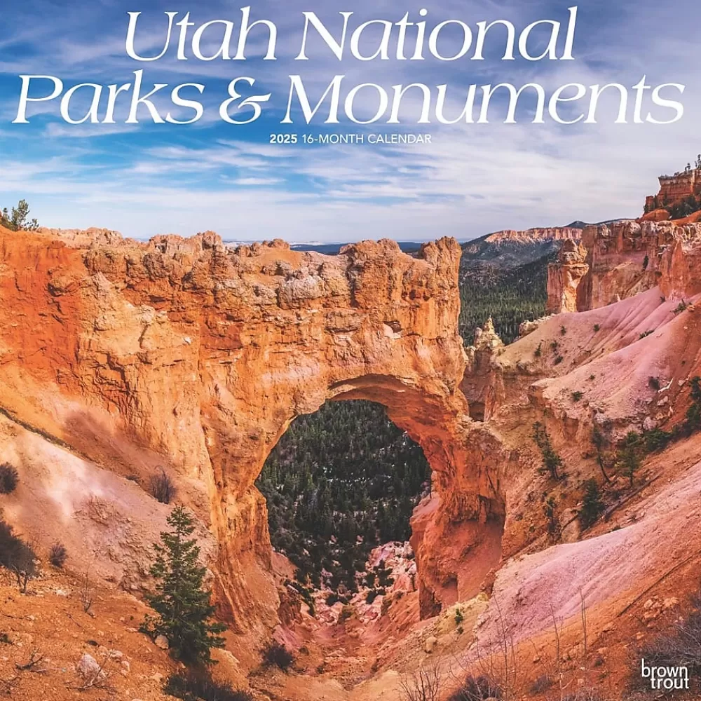 BrownTrout 2025 Calendars<2025 Utah National Parks & Monuments 12" x 12" Monthly Square Wall Calendar (9781975476069)