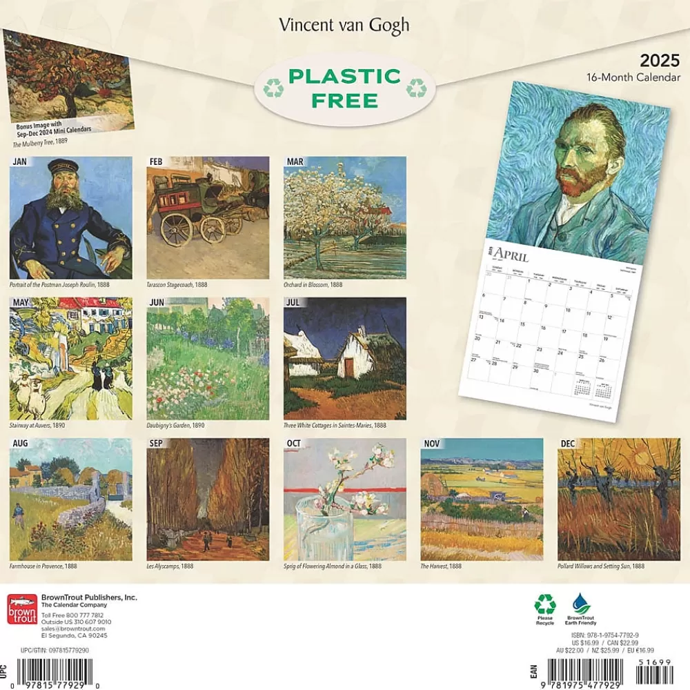 BrownTrout 2025 Calendars<2025 Vincent van Gogh 12" x 12" Monthly Wall Calendar (9781975477929)