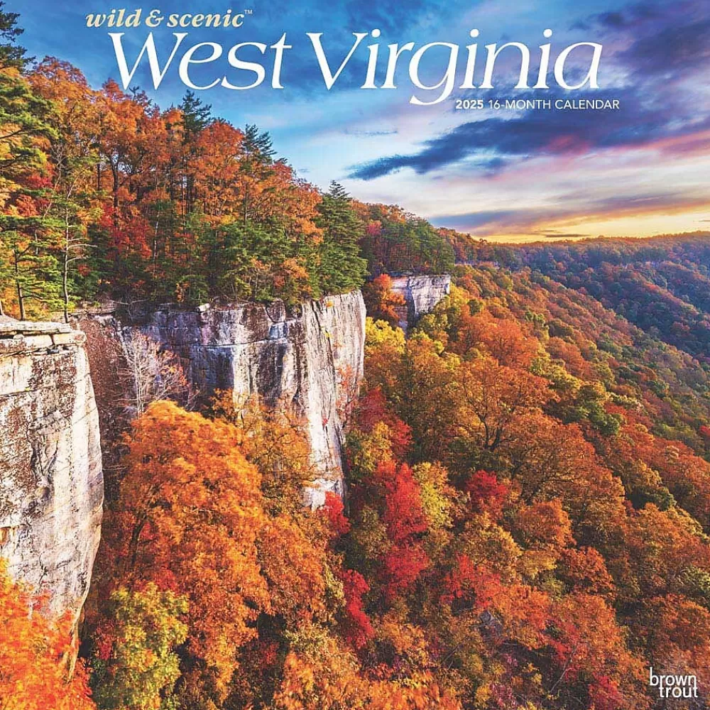 BrownTrout 2025 Calendars<2025 West Virginia Wild & Scenic 12" x 12" Monthly Wall Calendar (9781975475918)