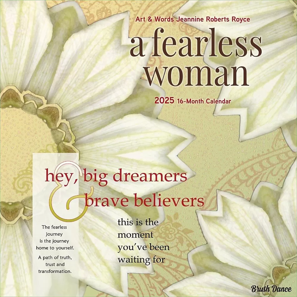 BrownTrout 2025 Calendars<2025 Brush Dance A Fearless Woman 12" x 24" Monthly Square Wall Calendar, (9781975481247)