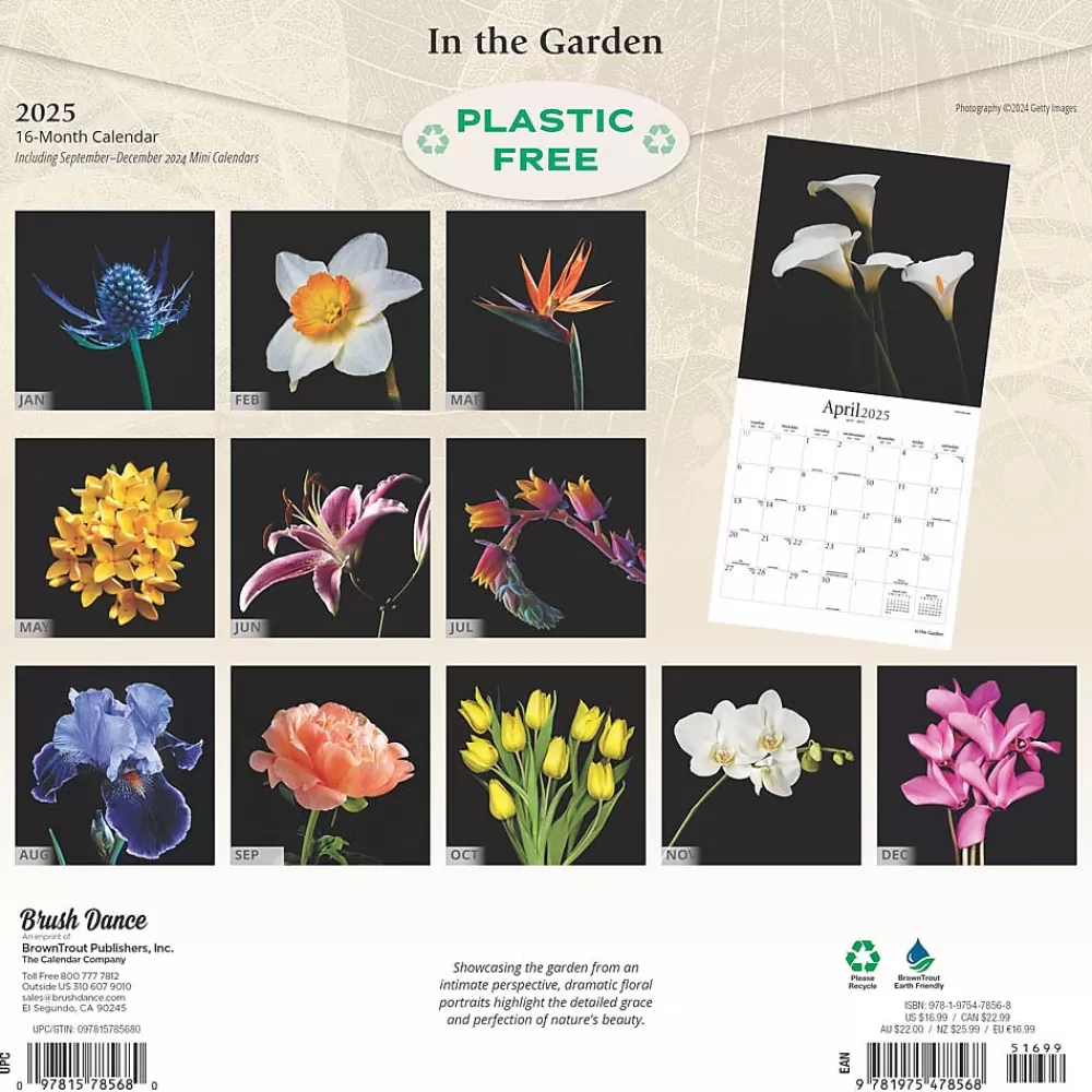 Brush Dance 2025 Calendars<2025 In the Garden 12" x 12" Monthly Wall Calendar (9781975478568)