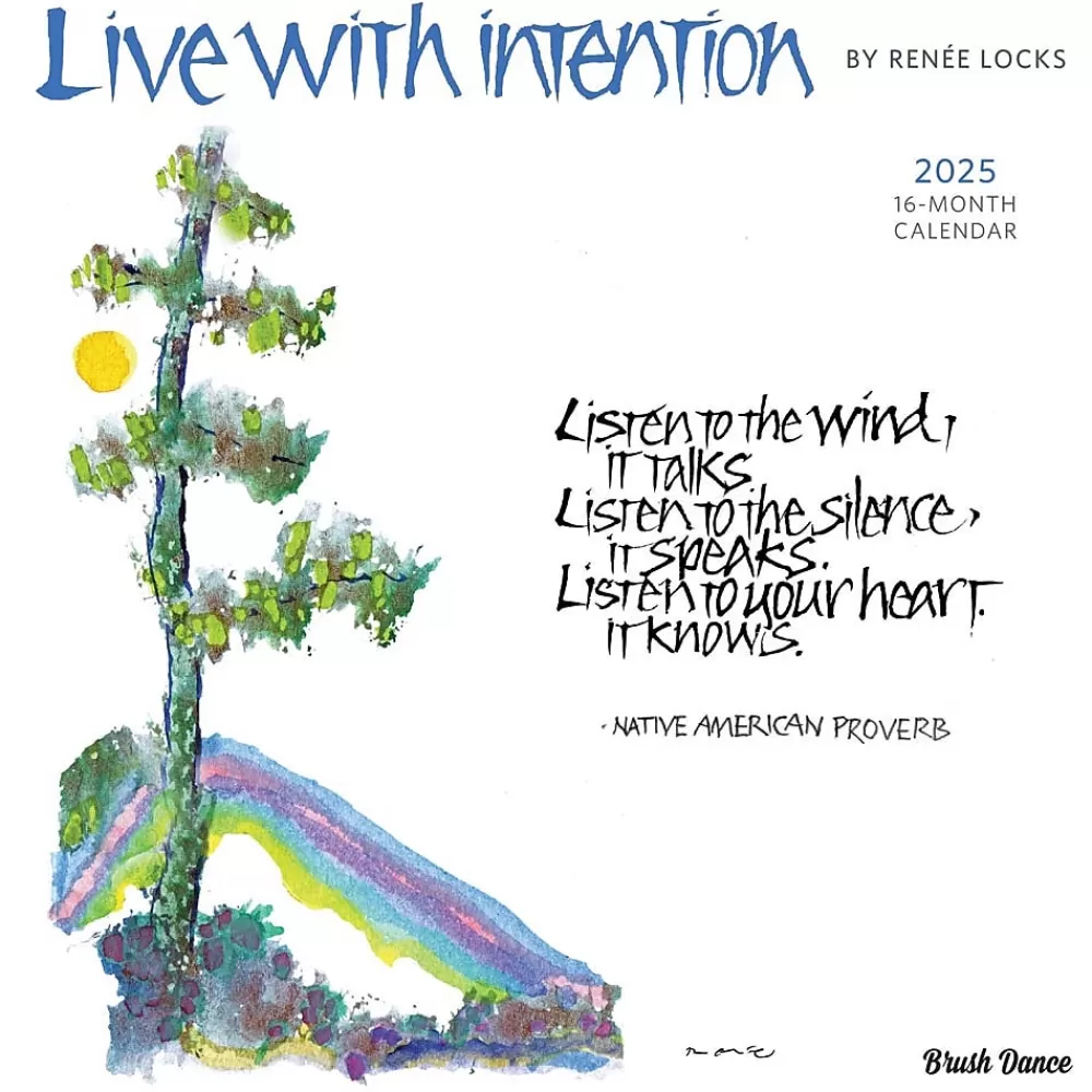 Brush Dance 2025 Calendars<2025 Live with Intention 12" x 12" Monthly Square Wall Calendar (9781975480011)