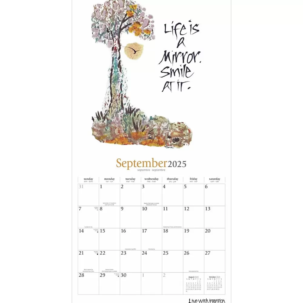 Brush Dance 2025 Calendars<2025 Live with Intention 12" x 12" Monthly Square Wall Calendar (9781975480011)