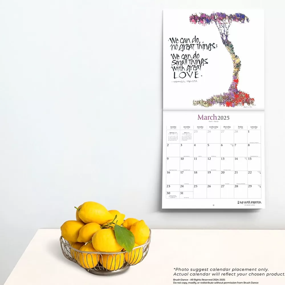 Brush Dance 2025 Calendars<2025 Live with Intention 12" x 12" Monthly Square Wall Calendar (9781975480011)