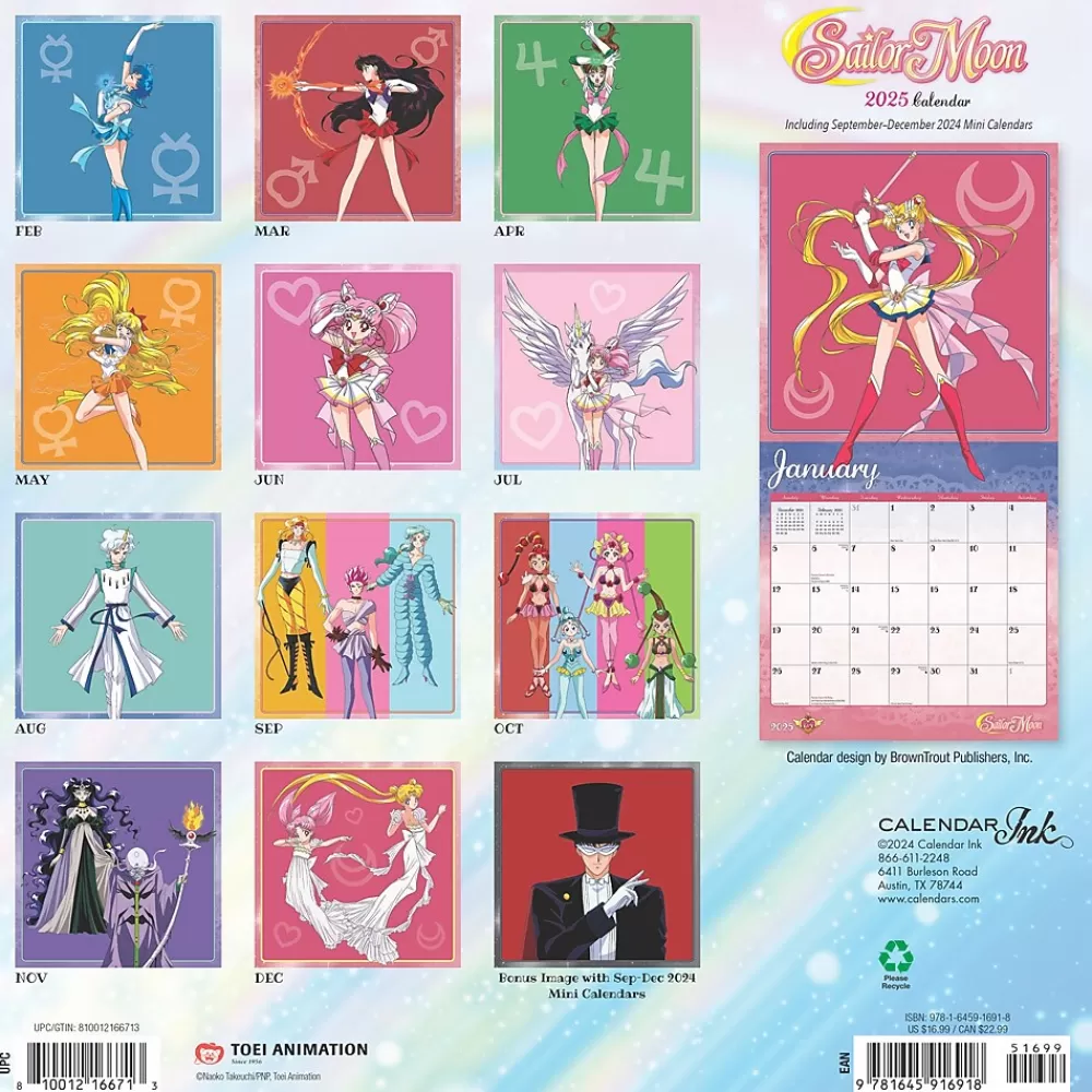 Cal Ink 2025 Calendars<2025 Sailor Moon 12" x 12" Monthly Wall Calendar (9781645916918)
