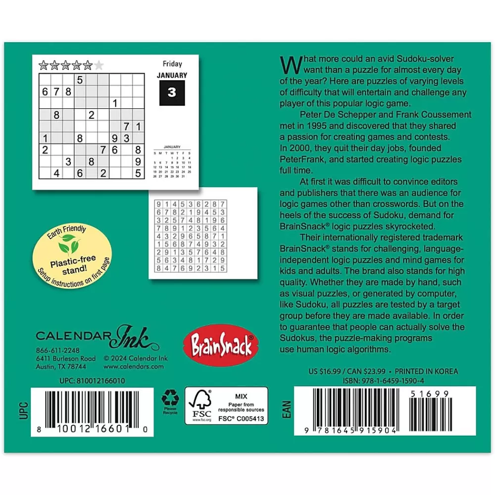 Cal Ink 2025 Calendars<2025 Sudoku 6" x 5" Day-to-Day Desktop Box Calendar (9781645915904)