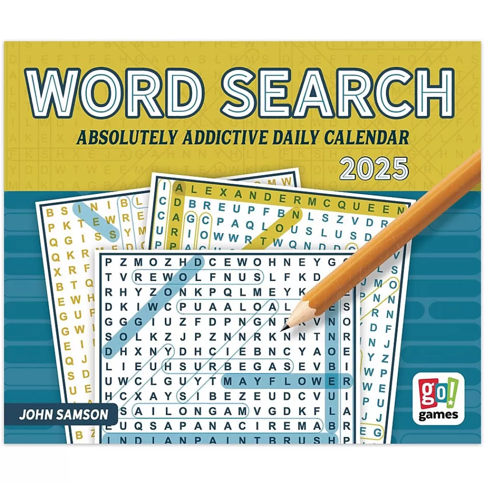 Cal Ink 2025 Calendars<2025 Word Search 6" x 5" Day-to-Day Desktop Box Calendar (9781645915911)