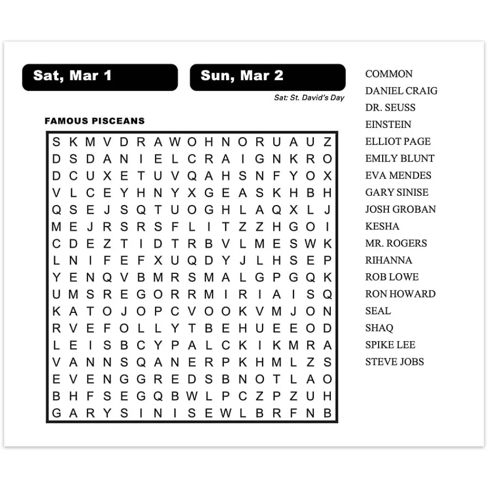 Cal Ink 2025 Calendars<2025 Word Search 6" x 5" Day-to-Day Desktop Box Calendar (9781645915911)