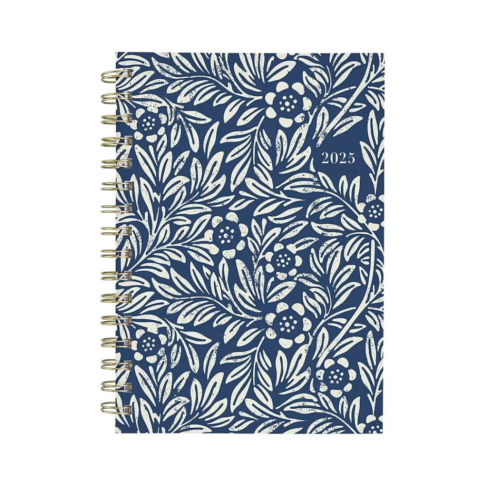 Cambridge 2025 Planners<2025 Blockprint 5.5" x 8.5" Weekly & Monthly Planner, Hardcover, Blue (1724-200-25)