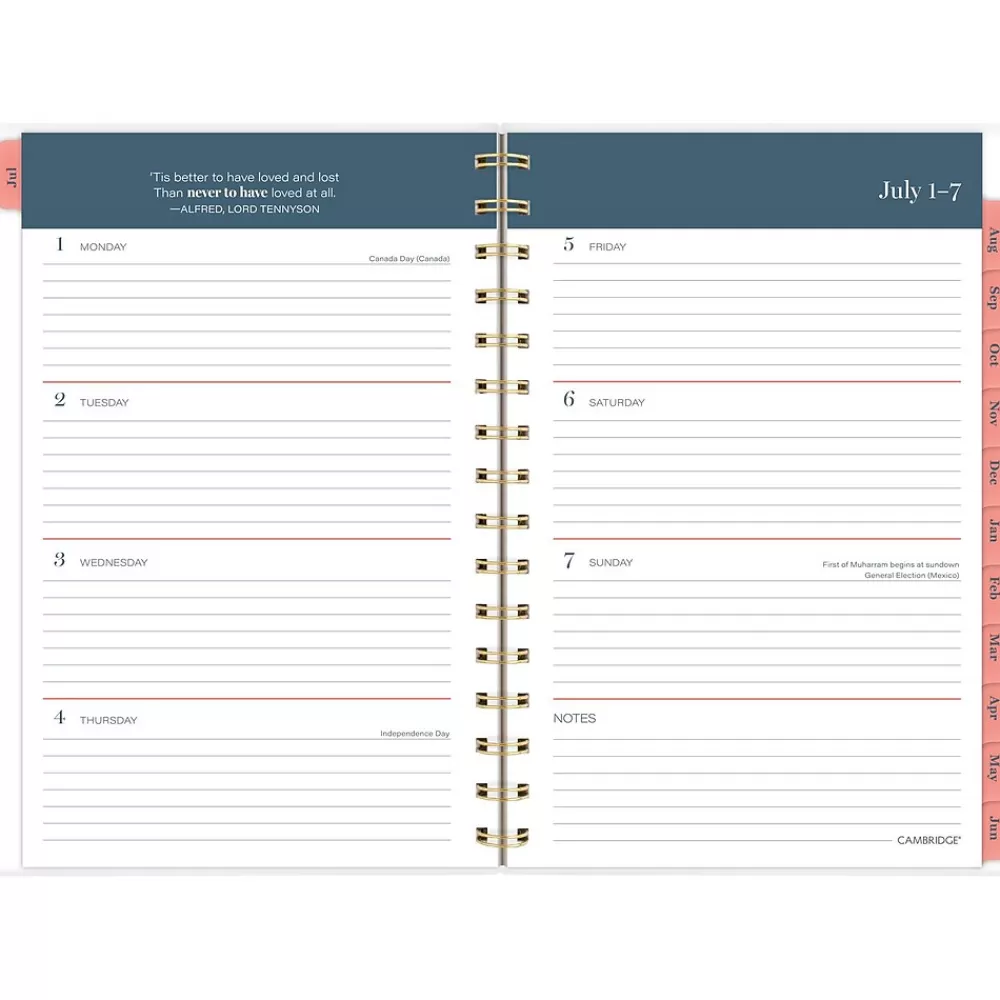 Cambridge Academic Planners<2024-2025 Bridgette 5.5" x 8.5" Academic Weekly & Monthly Planner, Poly Cover, Multicolor (1712-200A-25)