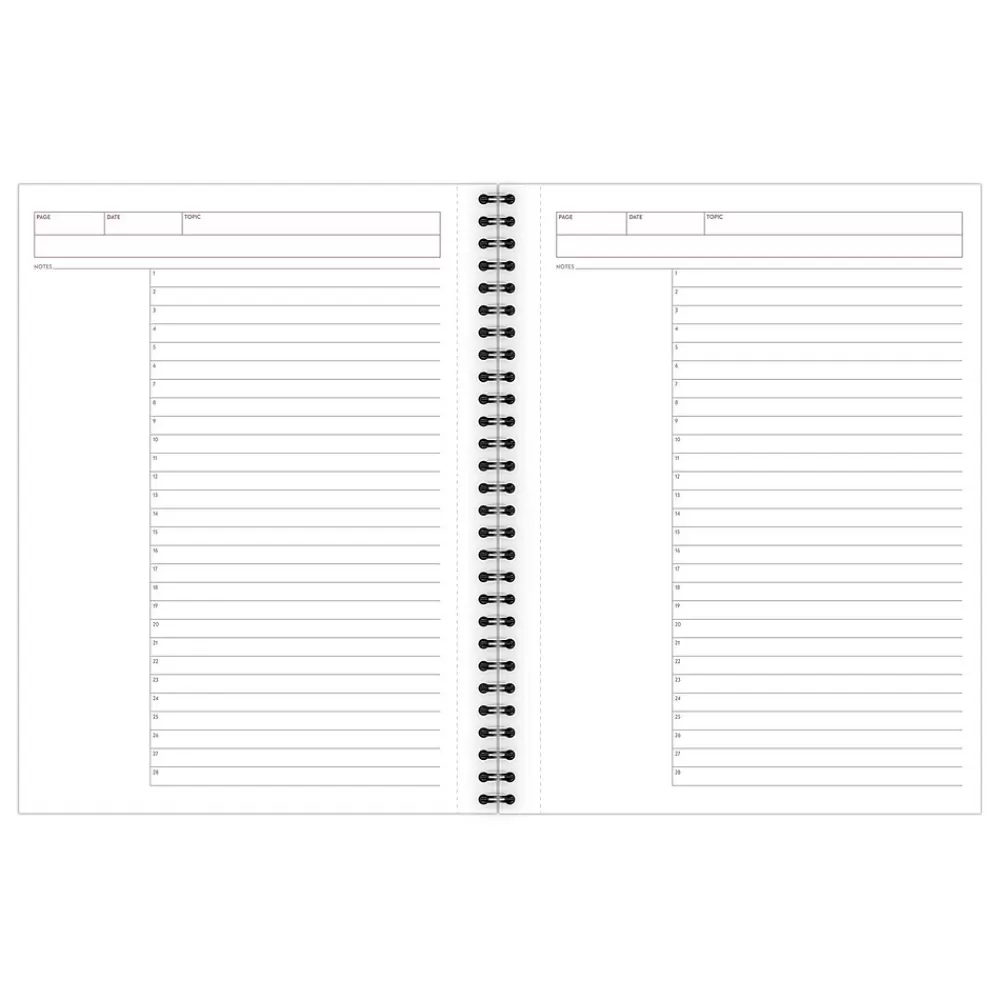 Cambridge Notebooks<Professional 1-Subject Professional Notebook, 7.25" x 9.5", Wide Ruled, 80 Sheets, Gray/Silver (06122)