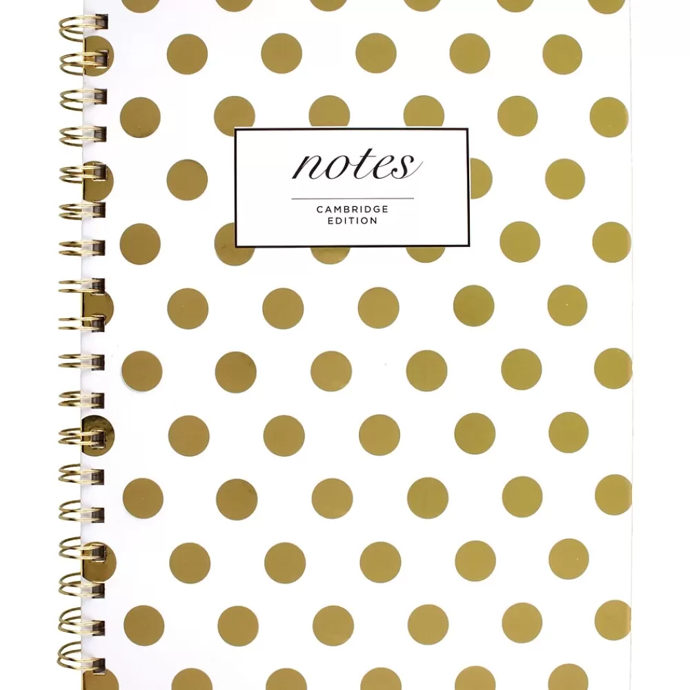 Cambridge Notebooks<1-Subject Professional Notebooks, 7" x 9.5", Wide Ruled, 80 Sheets, Gold (59016)