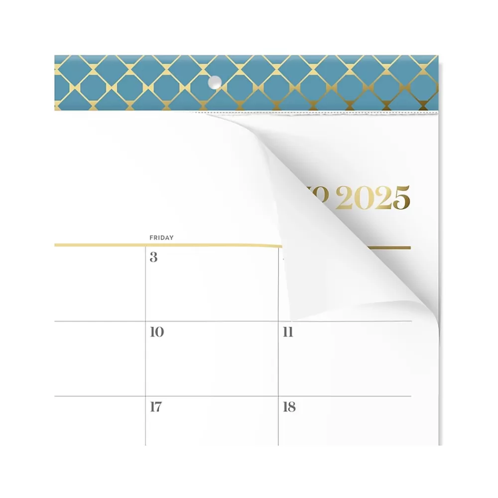 Cambridge 2025 Calendars<2025 WorkStyle 17.75" x 11" Monthly Desk Pad Calendar, Seaside Blue (1606-705-12-25)