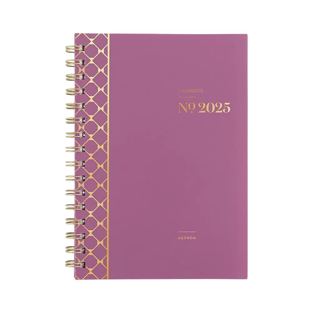Cambridge 2025 Planners<2025 WorkStyle Balance 5.5" x 8.5" Weekly & Monthly Planner, Poly Cover, Red Violet/Gold (1606-200-59-25)