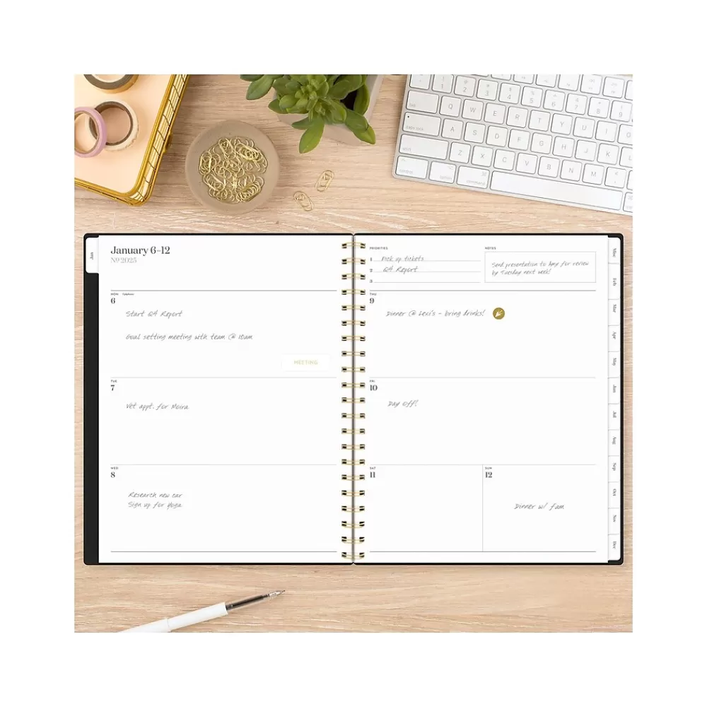 Cambridge 2025 Planners<2025 WorkStyle Classic 8.5" x 11" Weekly & Monthly Planner, Poly Cover, Black/Gold (1606-905-05-25)
