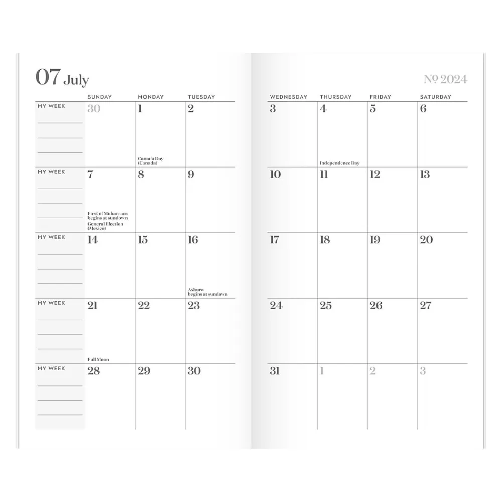 Cambridge Academic Planners<2024-2026 WorkStyle Mellow Frost 3.5" x 6.25" Academic Monthly Planner, Paper Cover, Teal/Gold (1606-021A-46-25)