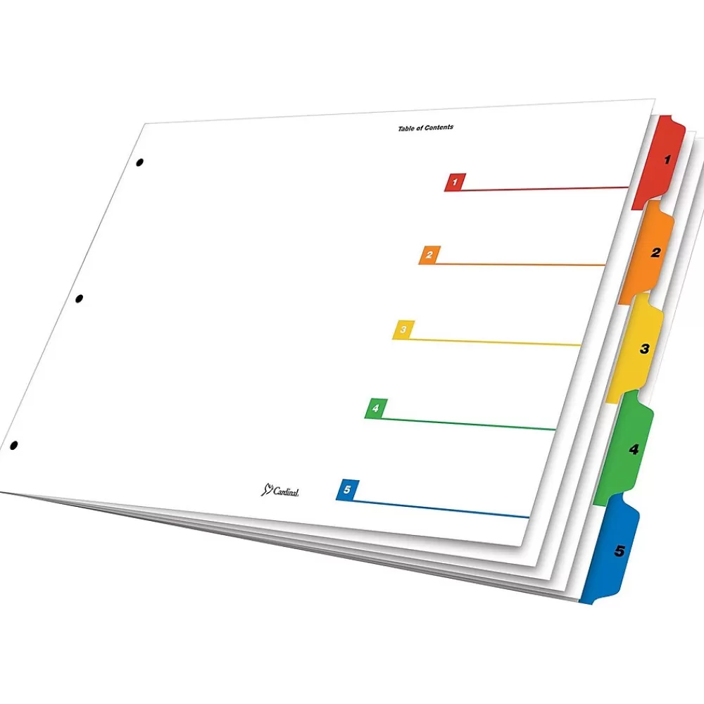 Cardinal Dividers<® 11" x 17" OneStep® Printable Table of Contents and Dividers, 5-Tab, Multicolor, 1/St