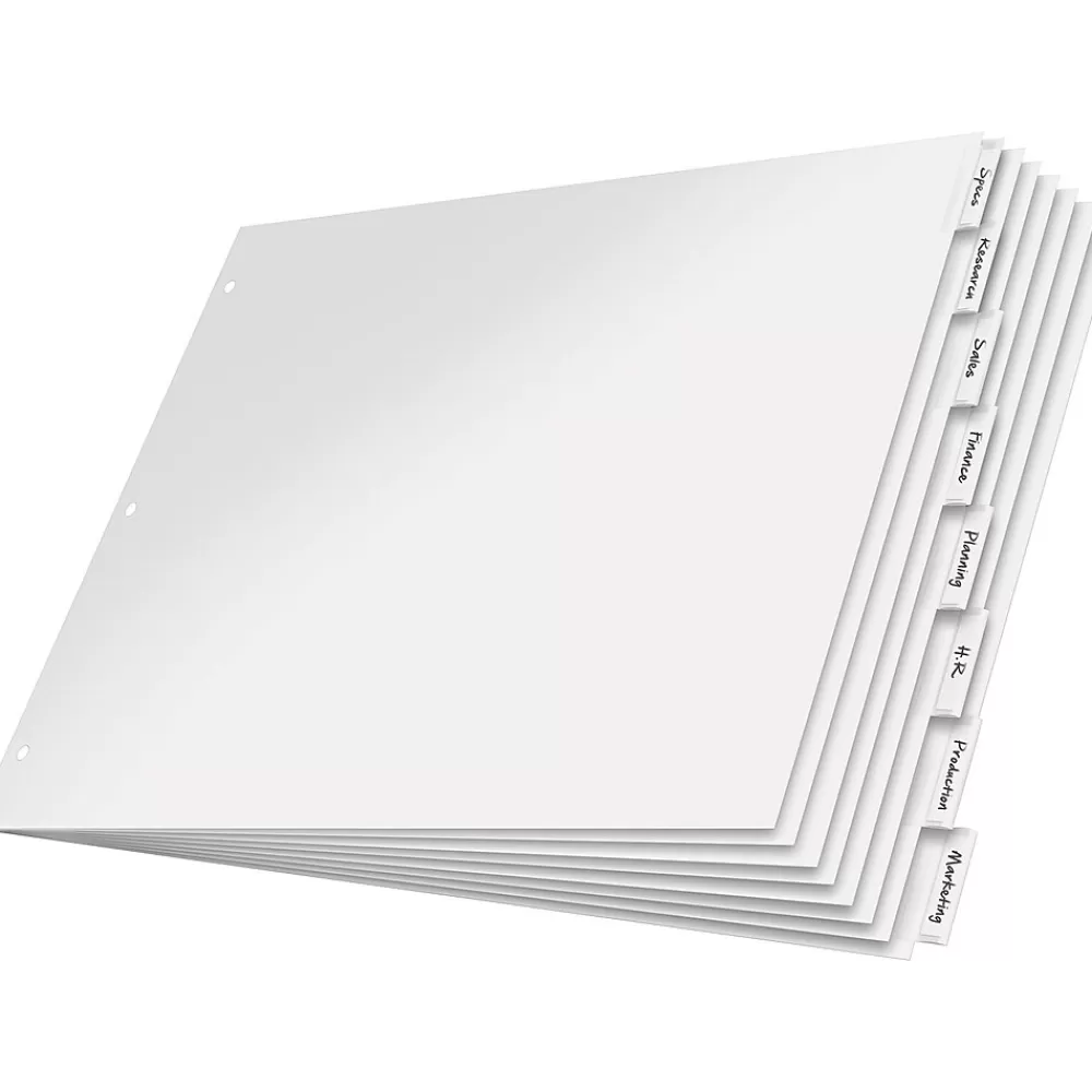 Cardinal Dividers<® 11" x 17" Paper Insertable Dividers, 8-Tab, Clear, 1/St