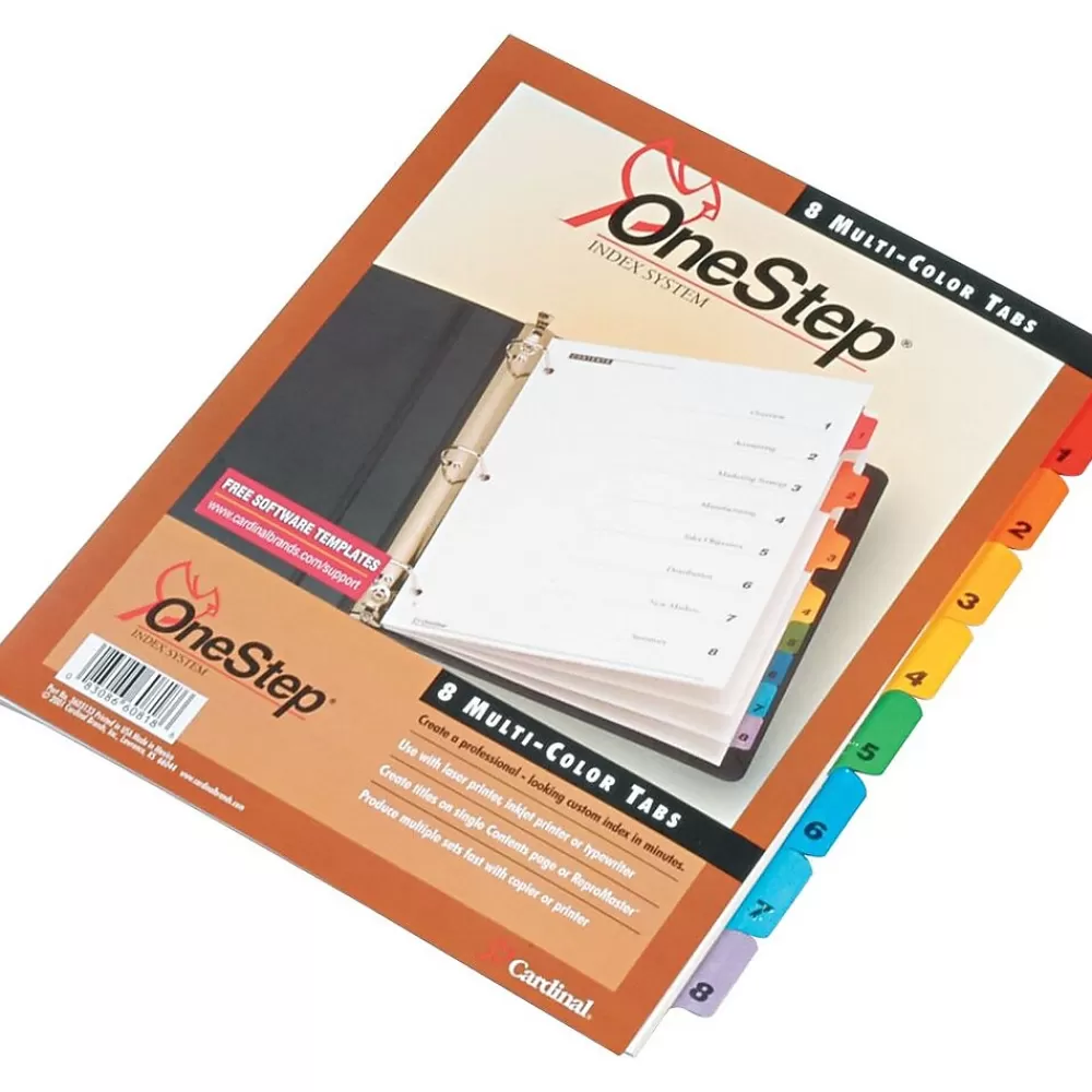 Cardinal Dividers<OneStep Numeric Divider, 8-Tab, White, Set (CRD 60818)