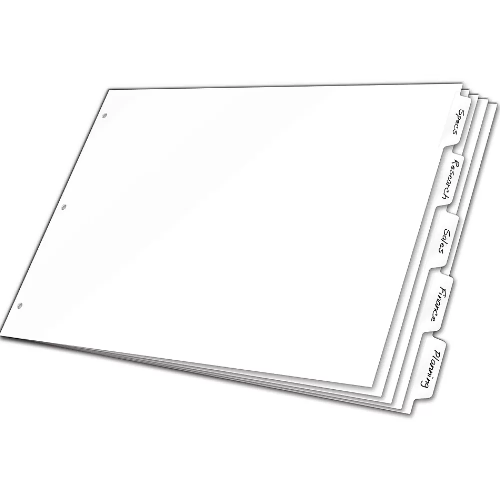 Cardinal Dividers<Write & Erase Paper Dividers, 5-Tab, White (CRD84270CB)