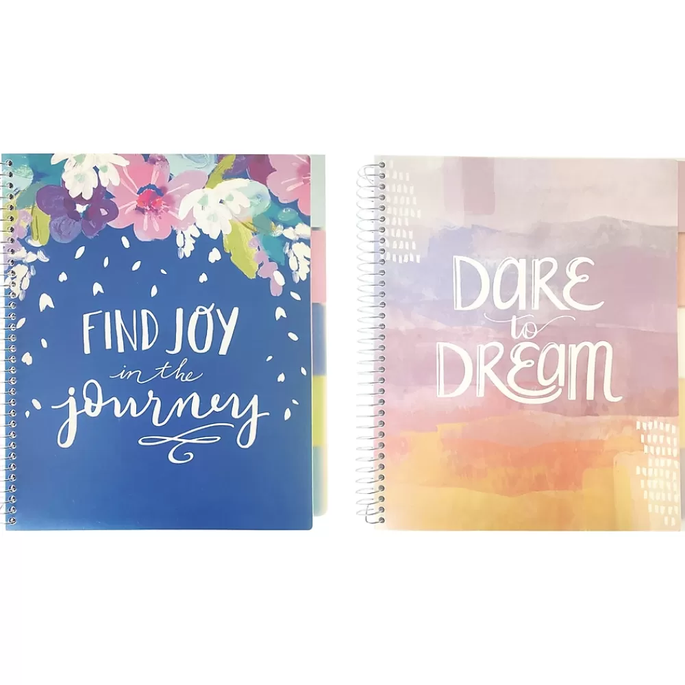 Carolina Pad Subject Notebooks<Silver Lining 5-Subject Notebook, 9.75" x 11", College-Ruled, 150 Sheets, Assorted Colors (17504)