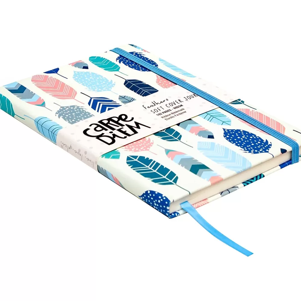 Carpe Diem Journals<Feathers Journal, 5.24" x 8.27", Wide-Ruled, Multicolor, 192 Pages (9373-CD)
