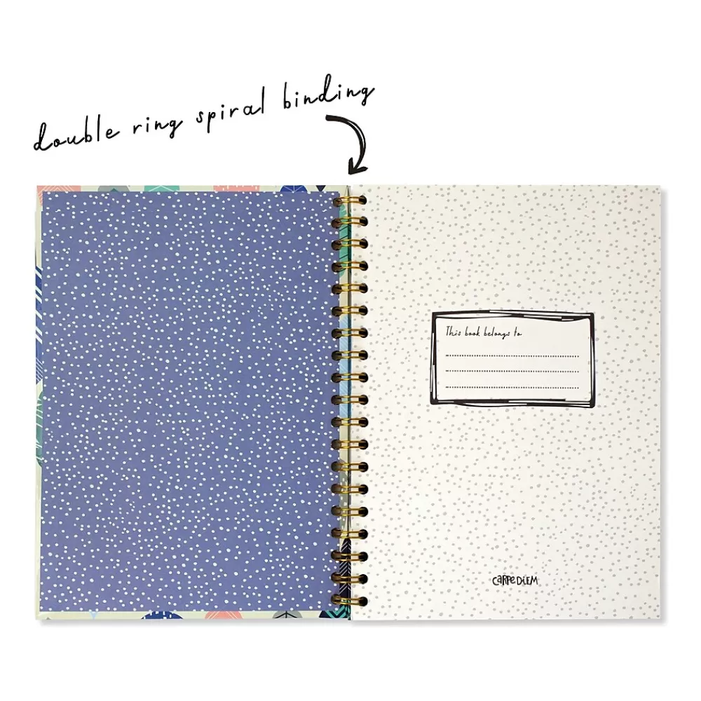 Carpe Diem Subject Notebooks<Feathers 1-Subject Notebook, 7.5" x 9.75", Wide-Ruled, 80 Sheets, Multicolor (9379-CD)