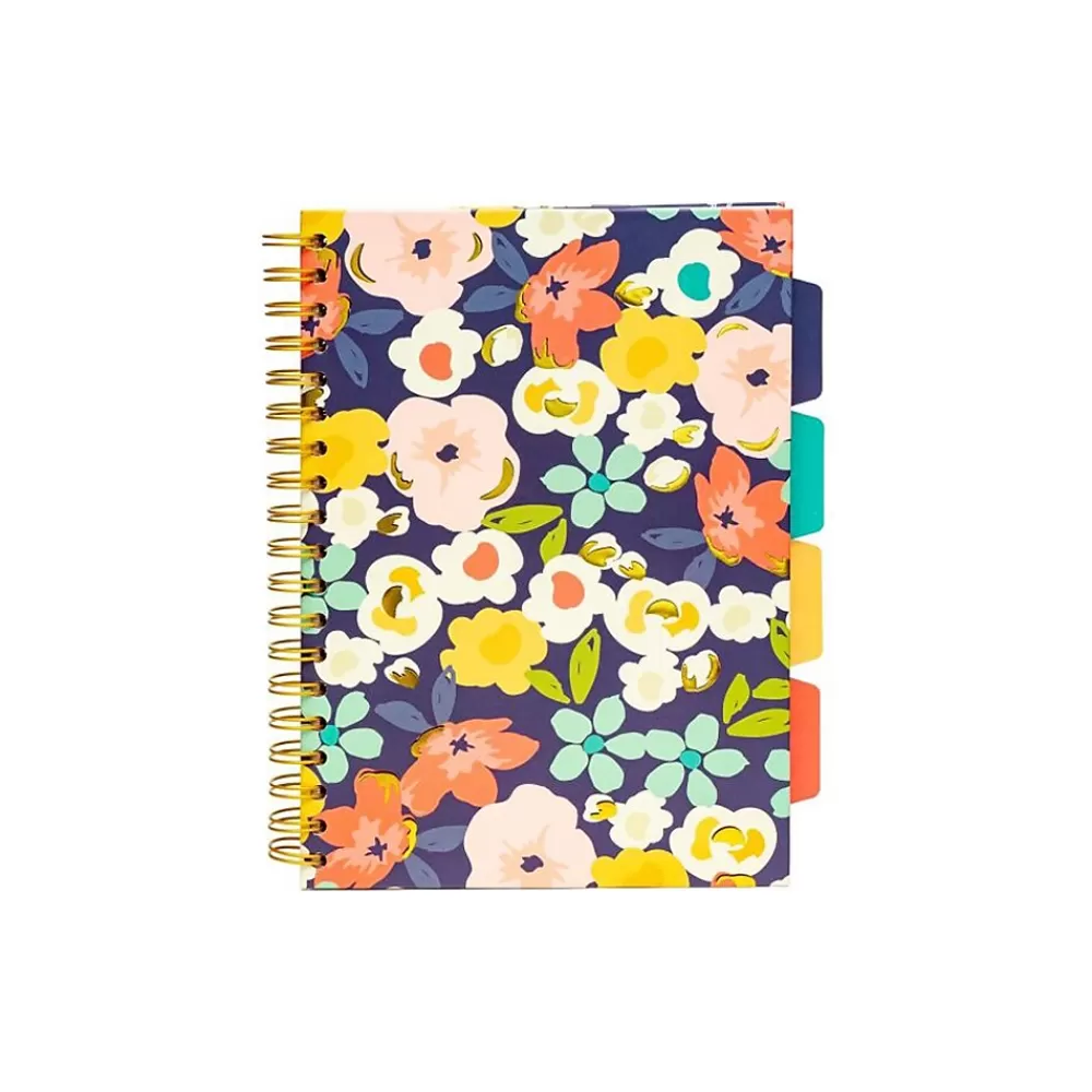 Carpe Diem Subject Notebooks<Floral Love 5-Subject Subject Notebooks, 7.09" x 10", College Ruled, 100 Sheets, Assorted Colors, 3/Pack (9033-CD)