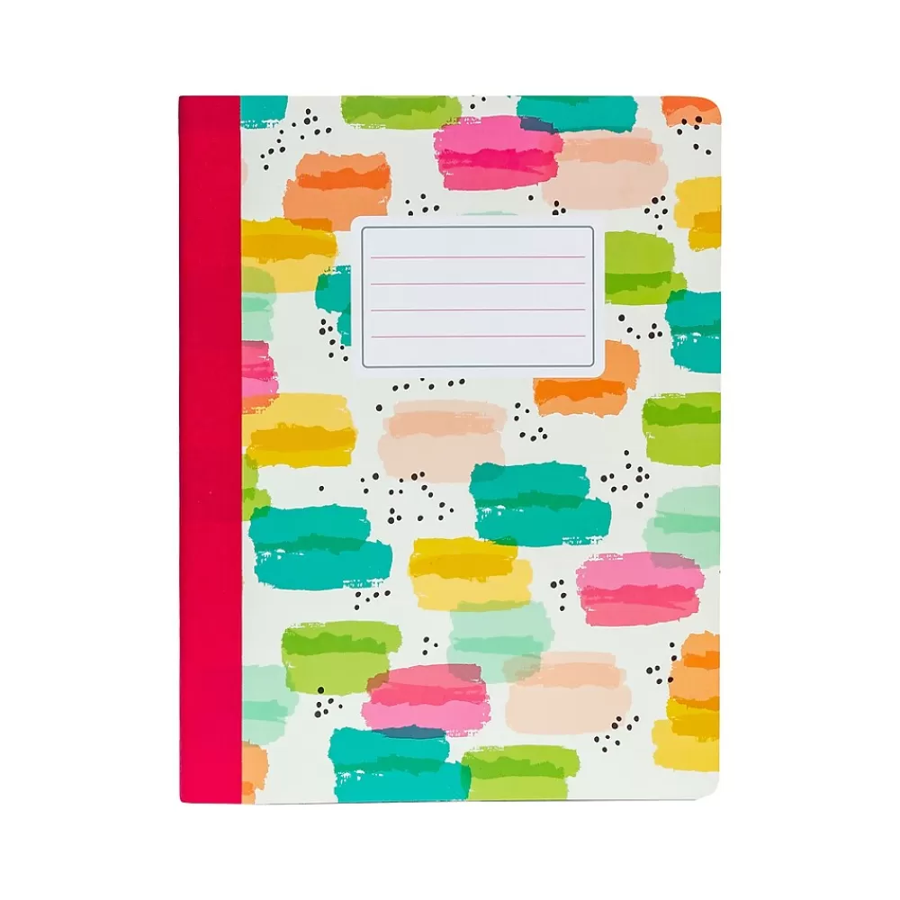 Carpe Diem Composition Notebooks<Rainbow Color Wash Composition Notebooks, 7.5" x 9.45", College Ruled, 70 Sheets, Assorted Colors, 3/Pack (9095-CD)