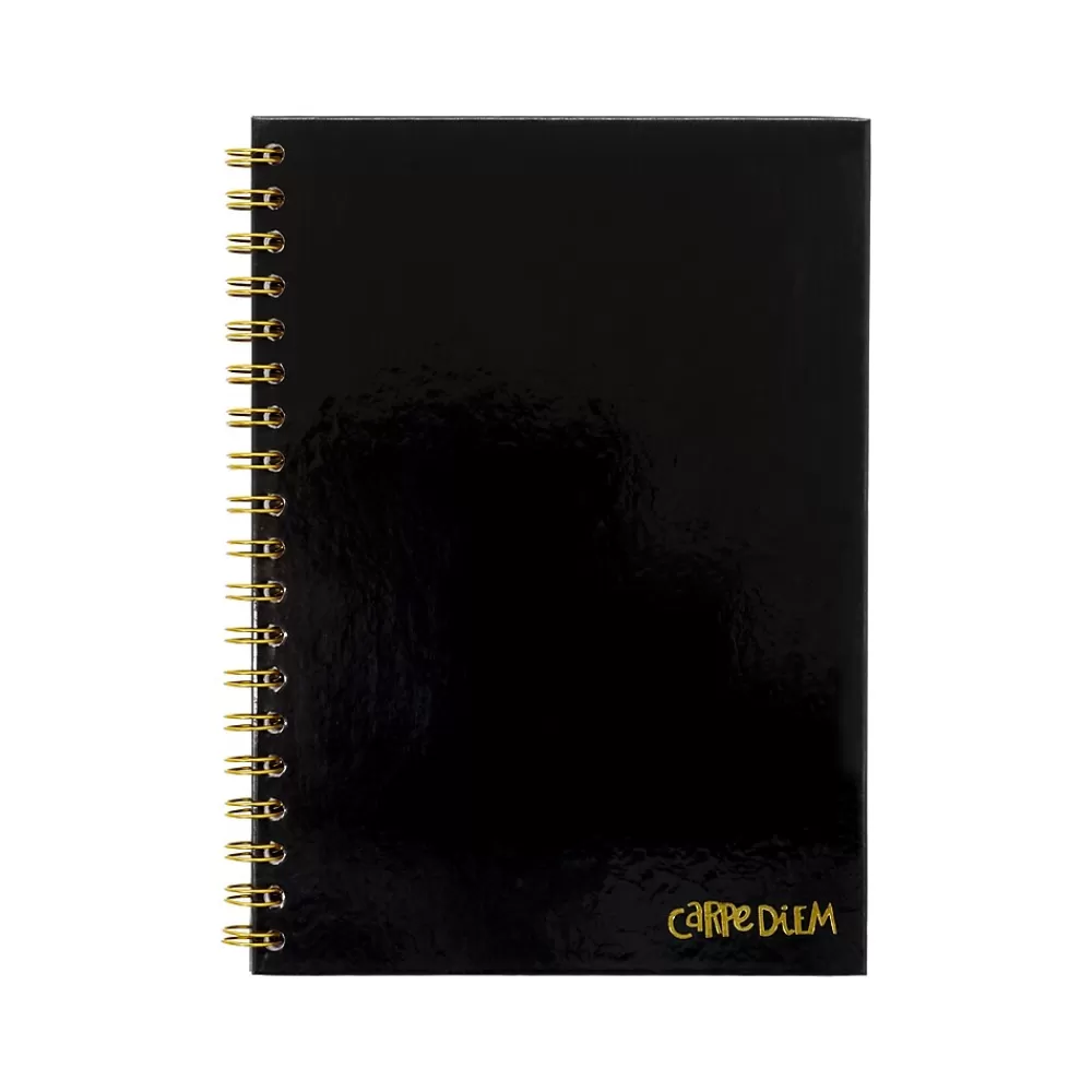 Carpe Diem Subject Notebooks<1-Subject Notebook, 7.5" x 9.75", Wide-Ruled, 80 Sheets, Black (9375-CD)