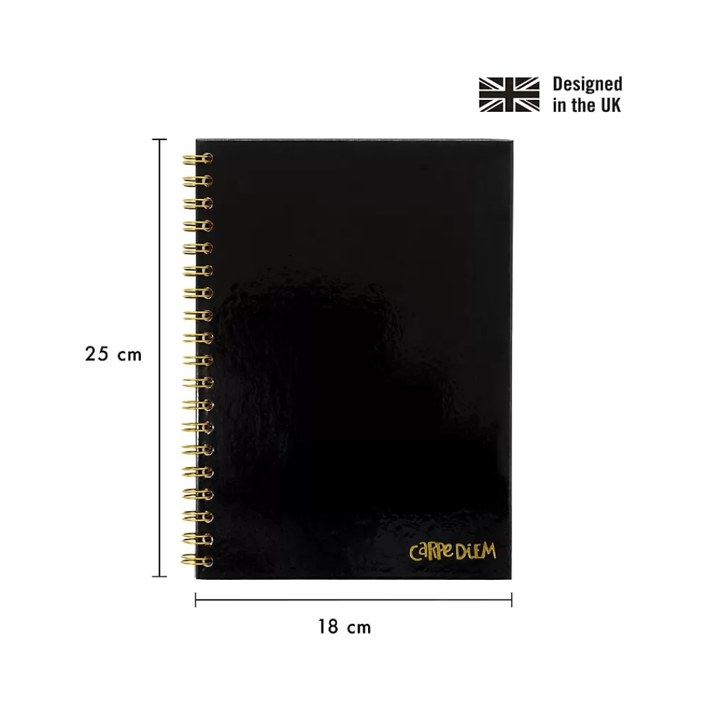 Carpe Diem Subject Notebooks<1-Subject Notebook, 7.5" x 9.75", Wide-Ruled, 80 Sheets, Black (9375-CD)