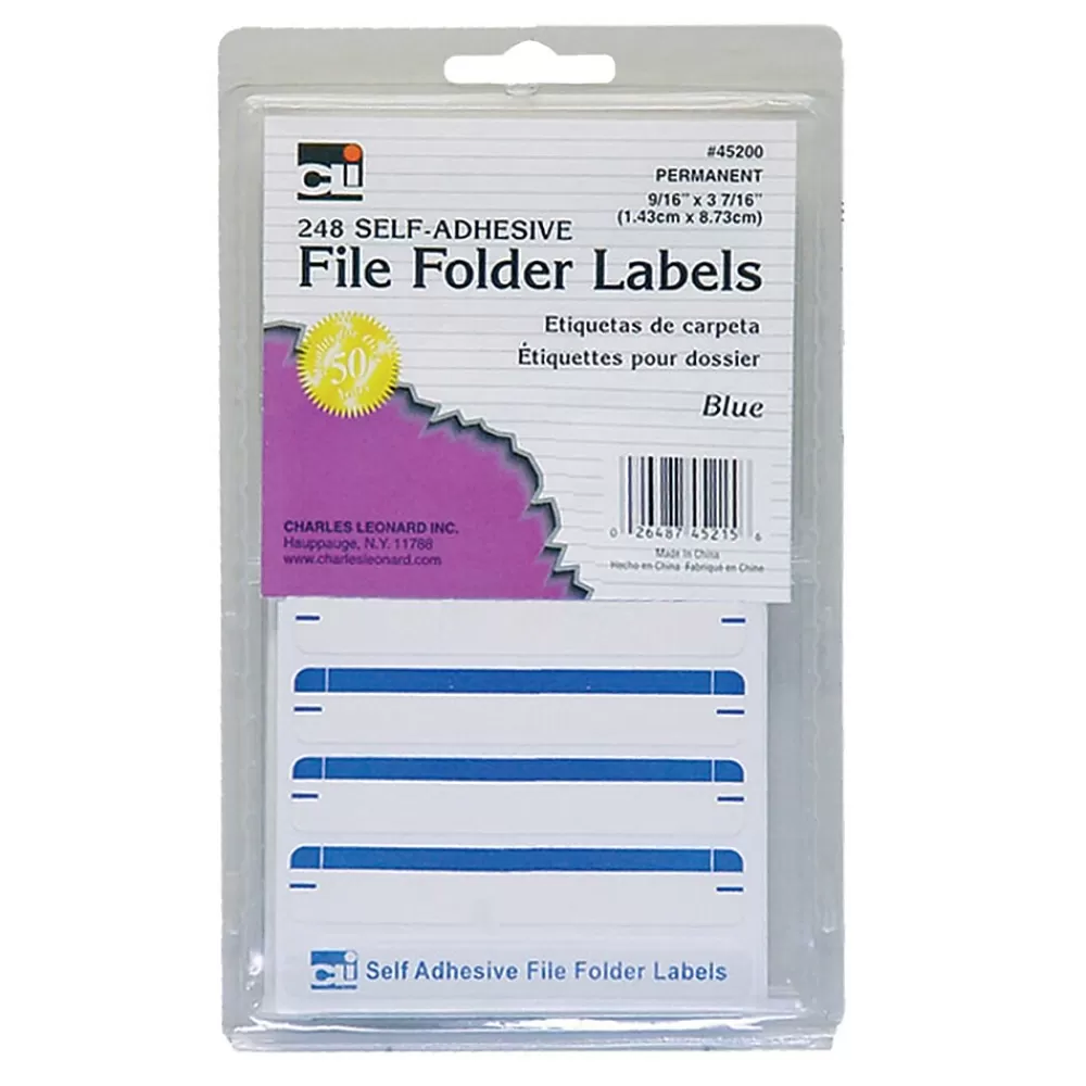 CLN Labels<Charles Leonard File Folder Labels, Blue, 6 packs of 248 (CHL45215)